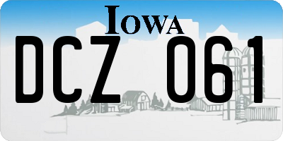 IA license plate DCZ061