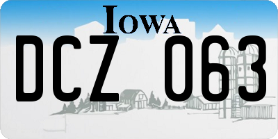 IA license plate DCZ063