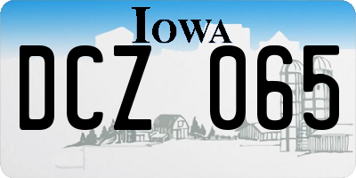 IA license plate DCZ065