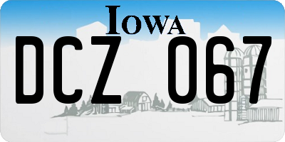 IA license plate DCZ067