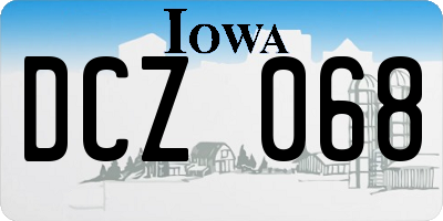 IA license plate DCZ068