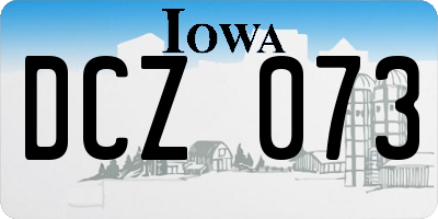 IA license plate DCZ073