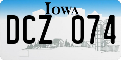 IA license plate DCZ074