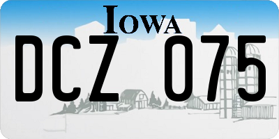 IA license plate DCZ075