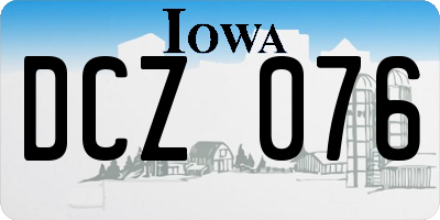 IA license plate DCZ076