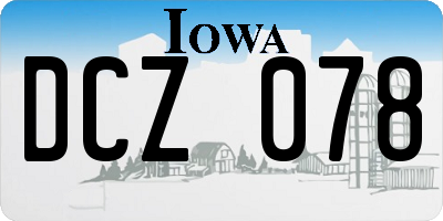 IA license plate DCZ078