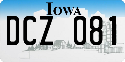 IA license plate DCZ081