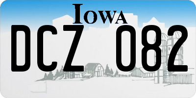 IA license plate DCZ082