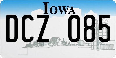 IA license plate DCZ085
