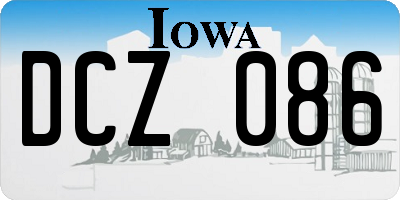 IA license plate DCZ086