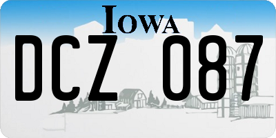IA license plate DCZ087
