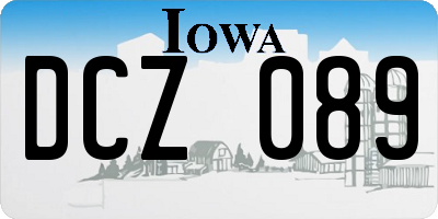 IA license plate DCZ089