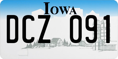 IA license plate DCZ091