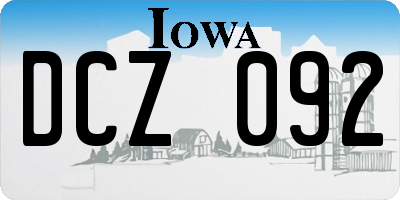 IA license plate DCZ092