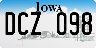 IA license plate DCZ098