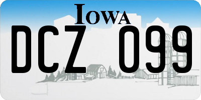IA license plate DCZ099