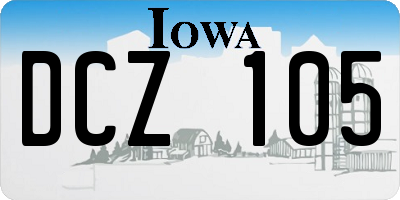 IA license plate DCZ105