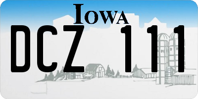 IA license plate DCZ111