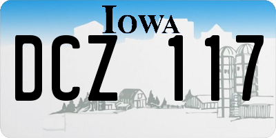 IA license plate DCZ117
