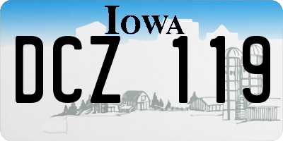 IA license plate DCZ119