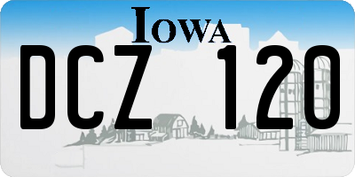 IA license plate DCZ120