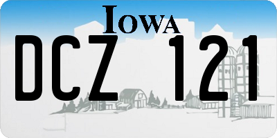 IA license plate DCZ121