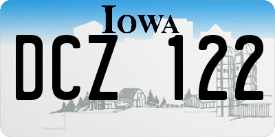 IA license plate DCZ122