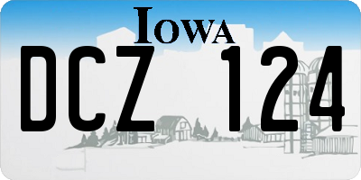 IA license plate DCZ124