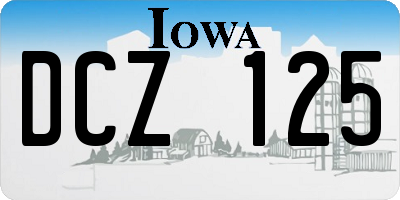 IA license plate DCZ125