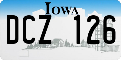 IA license plate DCZ126