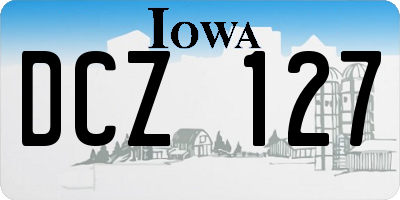 IA license plate DCZ127