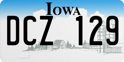 IA license plate DCZ129