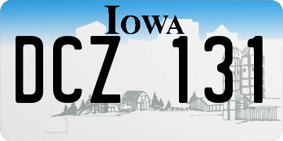 IA license plate DCZ131