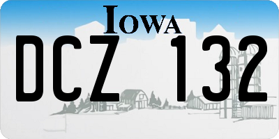 IA license plate DCZ132