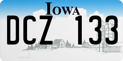 IA license plate DCZ133