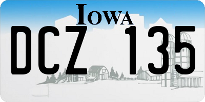 IA license plate DCZ135