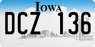 IA license plate DCZ136
