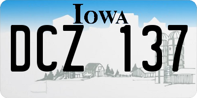 IA license plate DCZ137