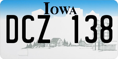 IA license plate DCZ138