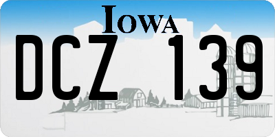 IA license plate DCZ139