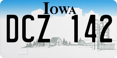 IA license plate DCZ142