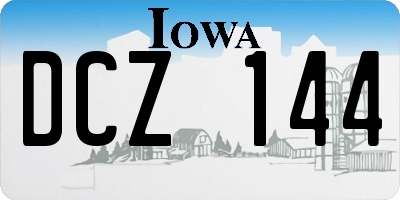 IA license plate DCZ144