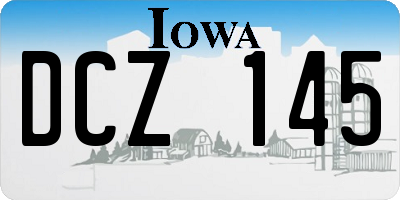 IA license plate DCZ145