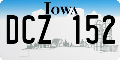 IA license plate DCZ152