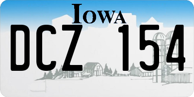 IA license plate DCZ154