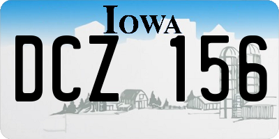 IA license plate DCZ156