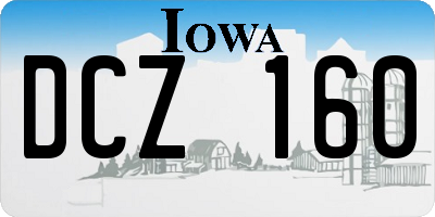 IA license plate DCZ160