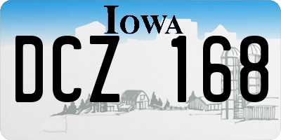 IA license plate DCZ168