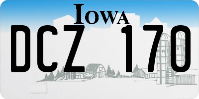 IA license plate DCZ170