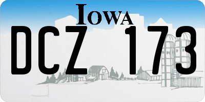 IA license plate DCZ173